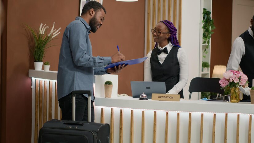 Guest Filling Registration Forms at a Georgia commercial site, installed and supported by KSEDCO
